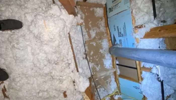 blown insulation in house